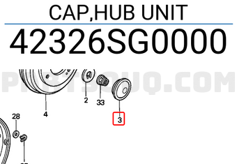 Honda 42326SG0000 CAP,HUB UNIT