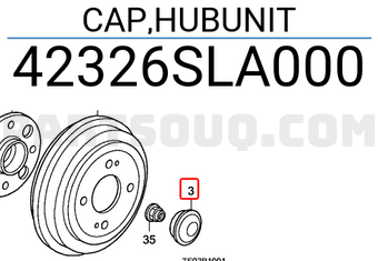 Honda 42326SLA000 CAP,HUBUNIT