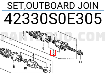 Honda 42330S0E305 SET,OUTBOARD JOIN