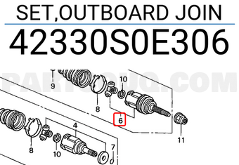 Honda 42330S0E306 SET,OUTBOARD JOIN