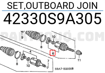 Honda 42330S9A305 SET,OUTBOARD JOIN