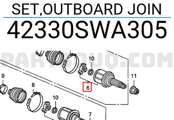 Honda 42330SWA305 SET,OUTBOARD JOIN