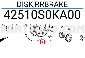 Honda 42510S0KA00 DISK,RRBRAKE