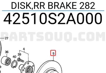 Honda 42510S2A000 DISK,RR BRAKE 282