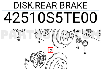 Honda 42510S5TE00 DISK,REAR BRAKE