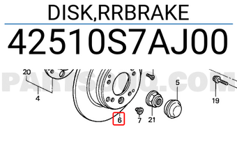Honda 42510S7AJ00 DISK,RRBRAKE