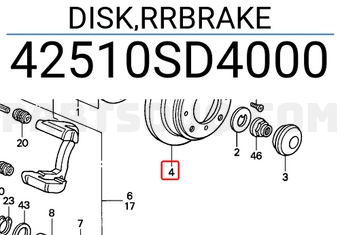 Honda 42510SD4000 DISK,RRBRAKE