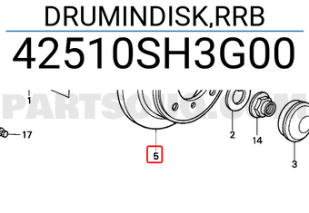 Honda 42510SH3G00 DRUMINDISK,RRB