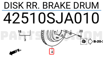 Honda 42510SJA010 DISK RR. BRAKE DRUM