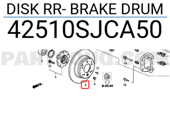 Honda 42510SJCA50 DISK RR- BRAKE DRUM
