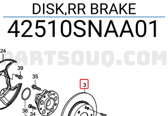 Honda 42510SNAA01 DISK,RR BRAKE