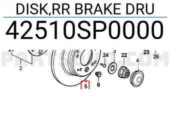 Honda 42510SP0000 DISK,RR BRAKE DRU