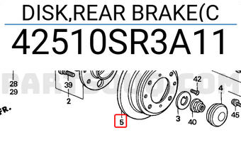 Honda 42510SR3A11 DISK,REAR BRAKE(C
