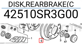 Honda 42510SR3G00 DISK,REARBRAKE(C