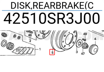 Honda 42510SR3J00 DISK,REARBRAKE(C
