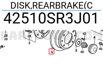 Honda 42510SR3J01 DISK,REARBRAKE(C