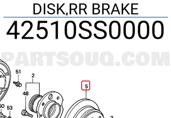 Honda 42510SS0000 DISK,RR BRAKE