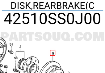 Honda 42510SS0J00 DISK,REARBRAKE(C