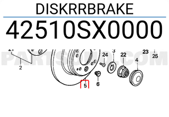 Honda 42510SX0000 DISKRRBRAKE