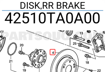 Honda 42510TA0A00 DISK,RR BRAKE