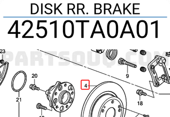Honda 42510TA0A01 DISK RR. BRAKE