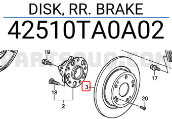 Honda 42510TA0A02 DISK, RR. BRAKE