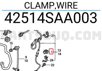 Honda 42514SAA003 CLAMP,WIRE