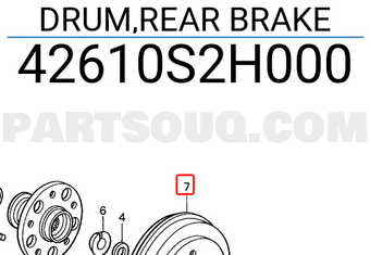 Honda 42610S2H000 DRUM,REAR BRAKE
