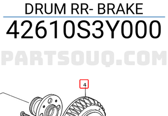 Honda 42610S3Y000 DRUM RR- BRAKE