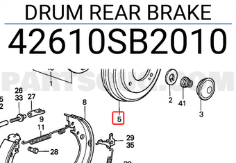 Honda 42610SB2010 DRUM REAR BRAKE