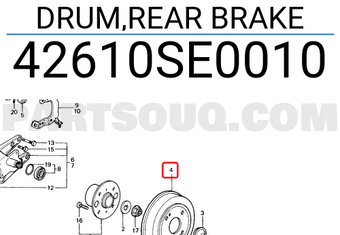 Honda 42610SE0010 DRUM,REAR BRAKE