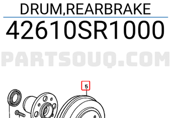 Honda 42610SR1000 DRUM,REARBRAKE
