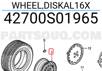 Honda 42700S01965 WHEEL,DISKAL16X