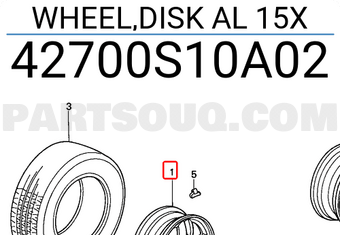 Honda 42700S10A02 WHEEL,DISK AL 15X