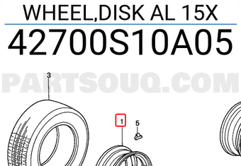Honda 42700S10A05 WHEEL,DISK AL 15X