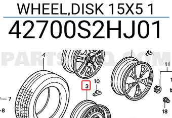 Honda 42700S2HJ01 WHEEL,DISK 15X5 1