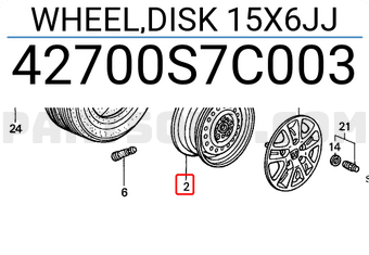 Honda 42700S7C003 WHEEL,DISK 15X6JJ