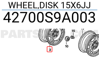 Honda 42700S9A003 WHEEL,DISK 15X6JJ