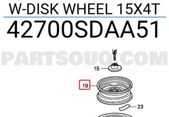 Honda 42700SDAA51 W-DISK WHEEL 15X4T