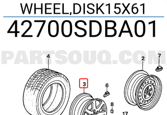 Honda 42700SDBA01 WHEEL,DISK15X61