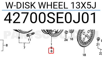 Honda 42700SE0J01 W-DISK WHEEL 13X5J