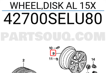 Honda 42700SELU80 WHEEL,DISK AL 15X