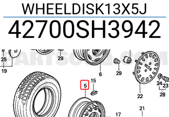 Honda 42700SH3942 WHEELDISK13X5J
