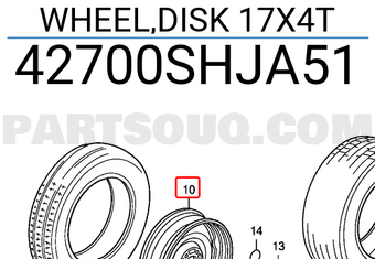Honda 42700SHJA51 WHEEL,DISK 17X4T