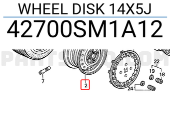 Honda 42700SM1A12 WHEEL DISK 14X5J