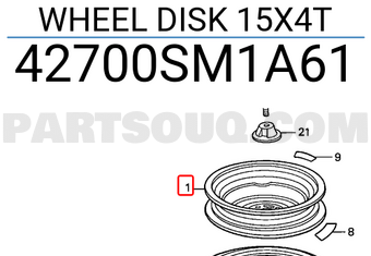 Honda 42700SM1A61 WHEEL DISK 15X4T