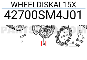 Honda 42700SM4J01 WHEELDISKAL15X