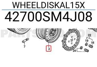Honda 42700SM4J08 WHEELDISKAL15X