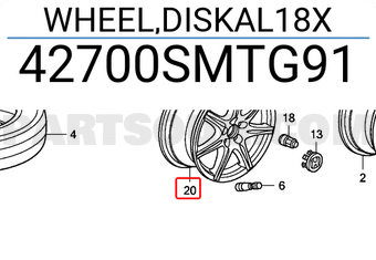 Honda 42700SMTG91 WHEEL,DISKAL18X