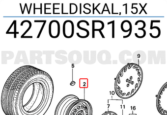 Honda 42700SR1935 WHEELDISKAL,15X